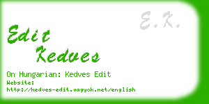 edit kedves business card